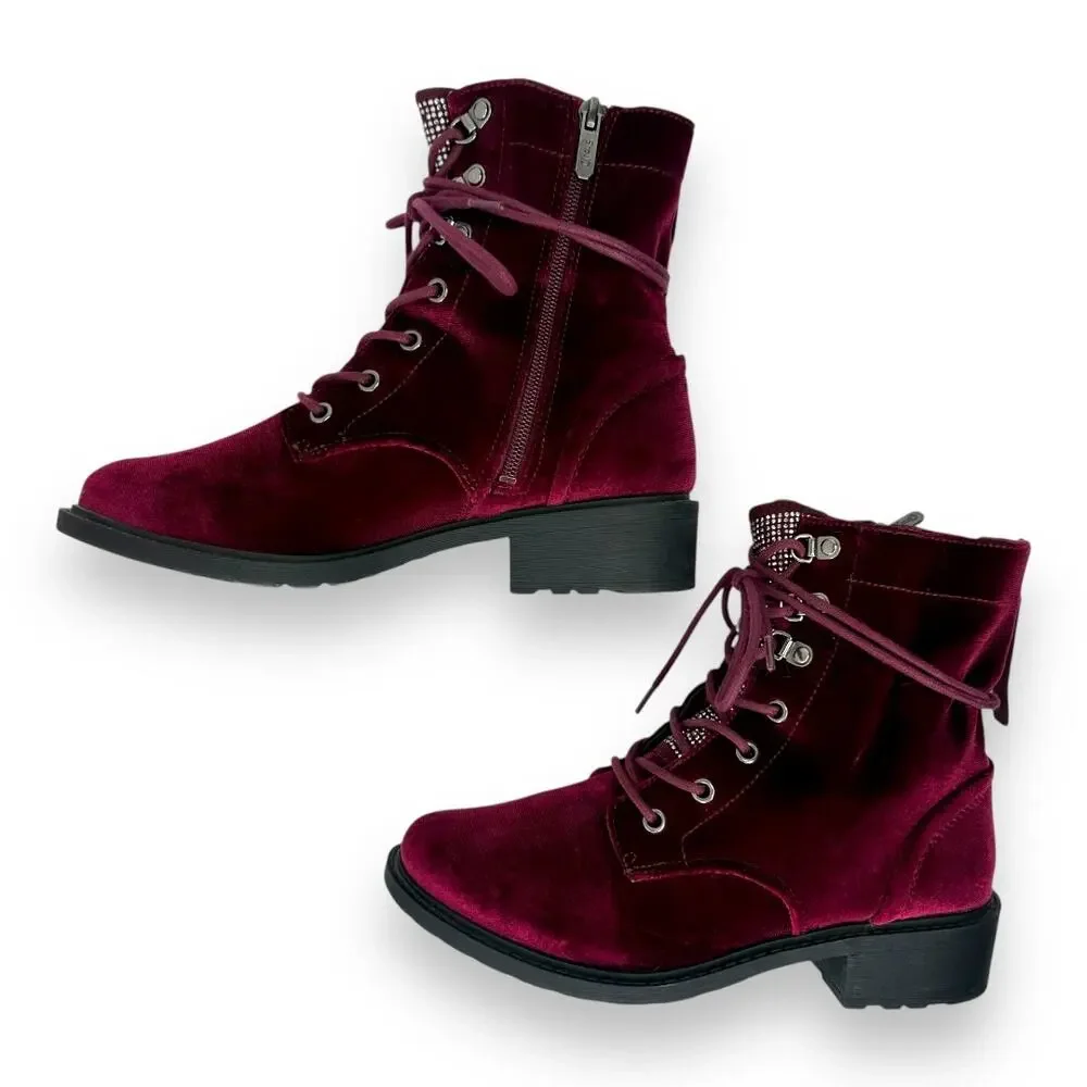 Circus by Sam Edelman Women's Dawson 2 Combat Booties Size 7W Malbec Red F4017F1 - Picture 4 of 9